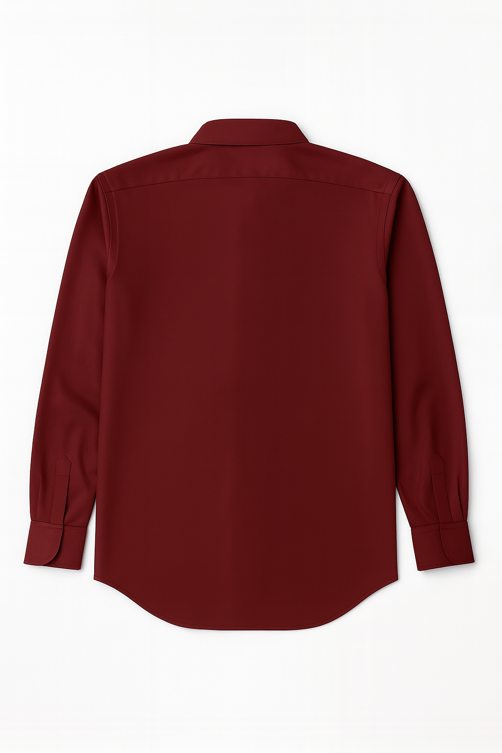 Maroon Satin-Finish Cotton Lycra Stretch Shirt
