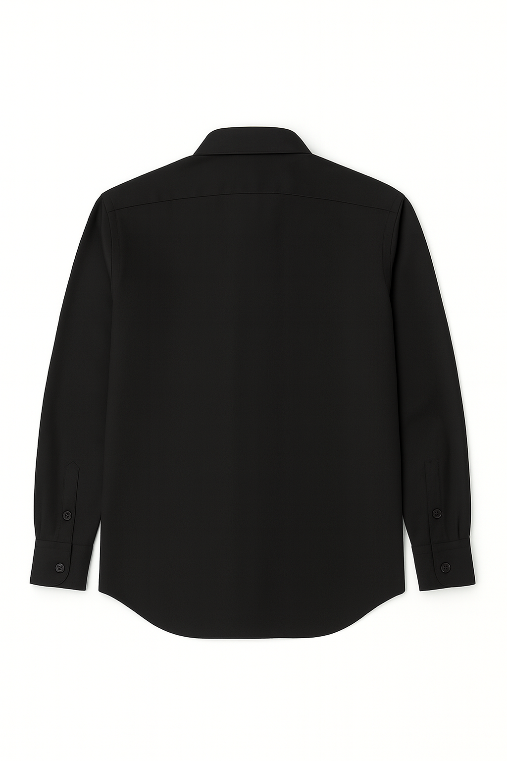 Black Satin-Finish Cotton Lycra Stretch Shirt