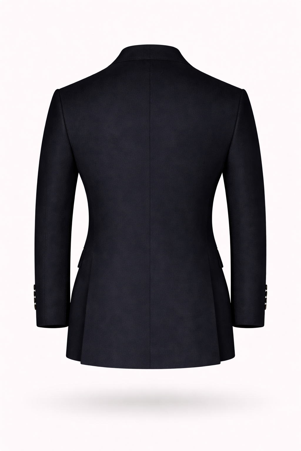 Navy Double-Breasted Terry Wool Blazer