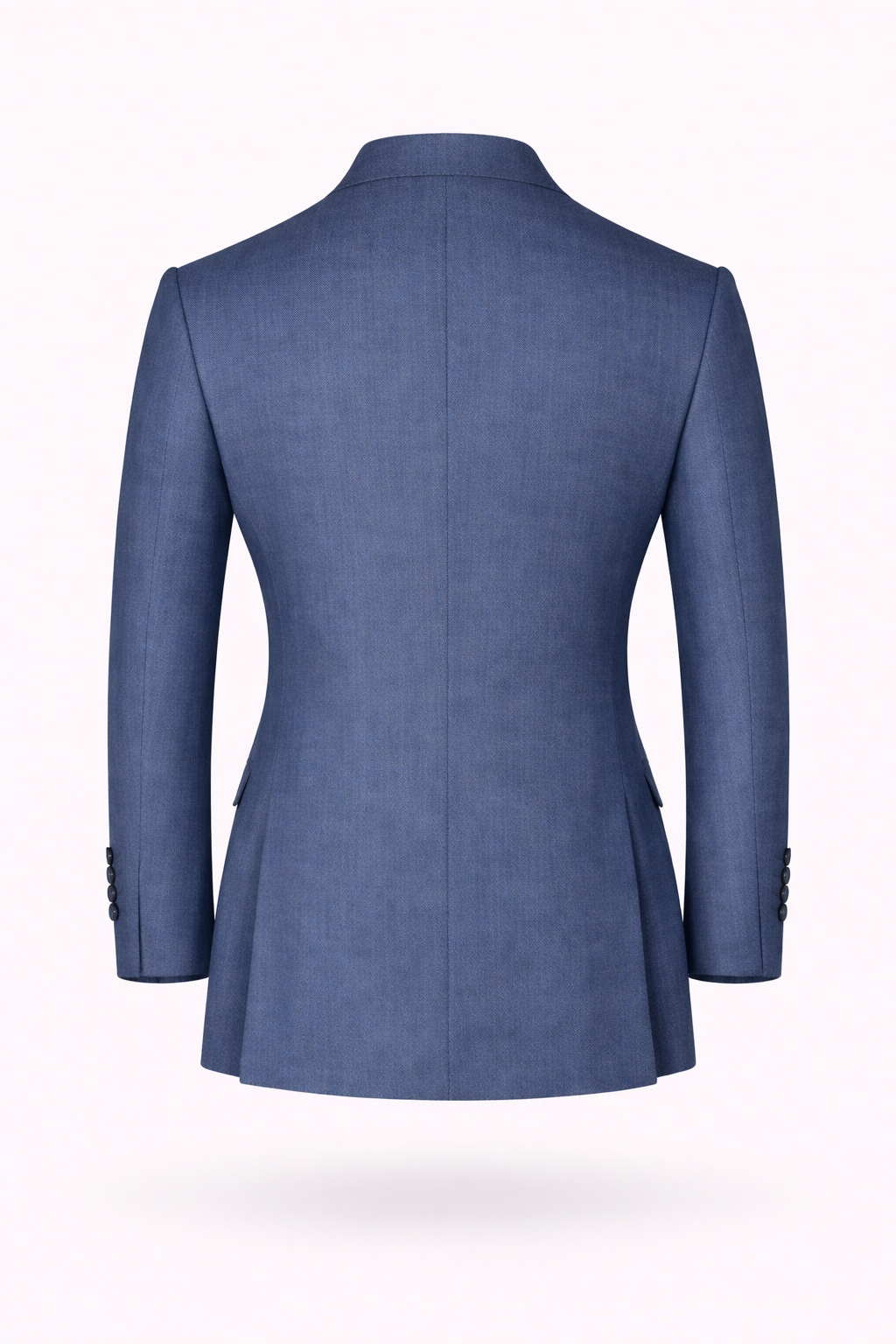 Classic Blue Double-Breasted Terry Wool Blazer
