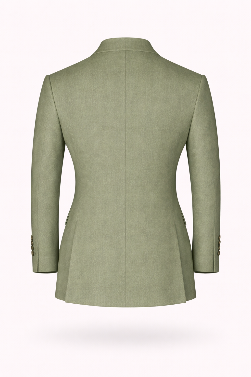 sage green Double-Breasted Terry Wool Blazer