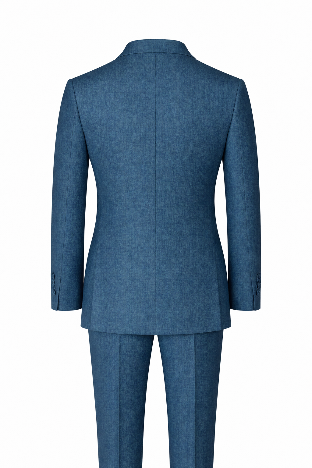 Deep Blue Single-Breasted Terry Wool Suit