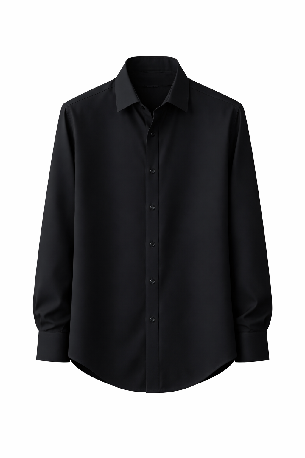 Black Regular-Collar Armani Fabric Shirt  Ethics Dress Circle