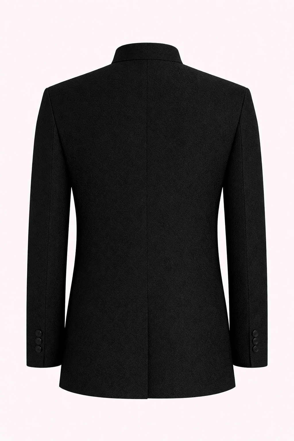 Black Jacquard Textured Bandhgala