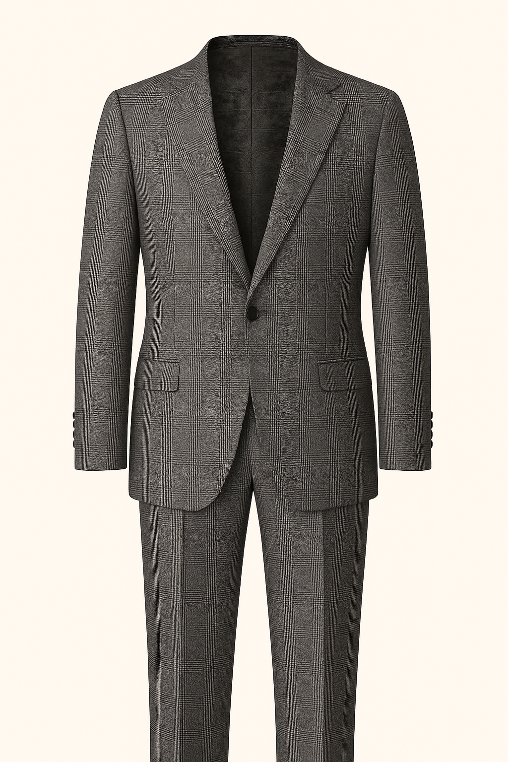 Glen Plaid Grey Suit in South Australian Merino Wool