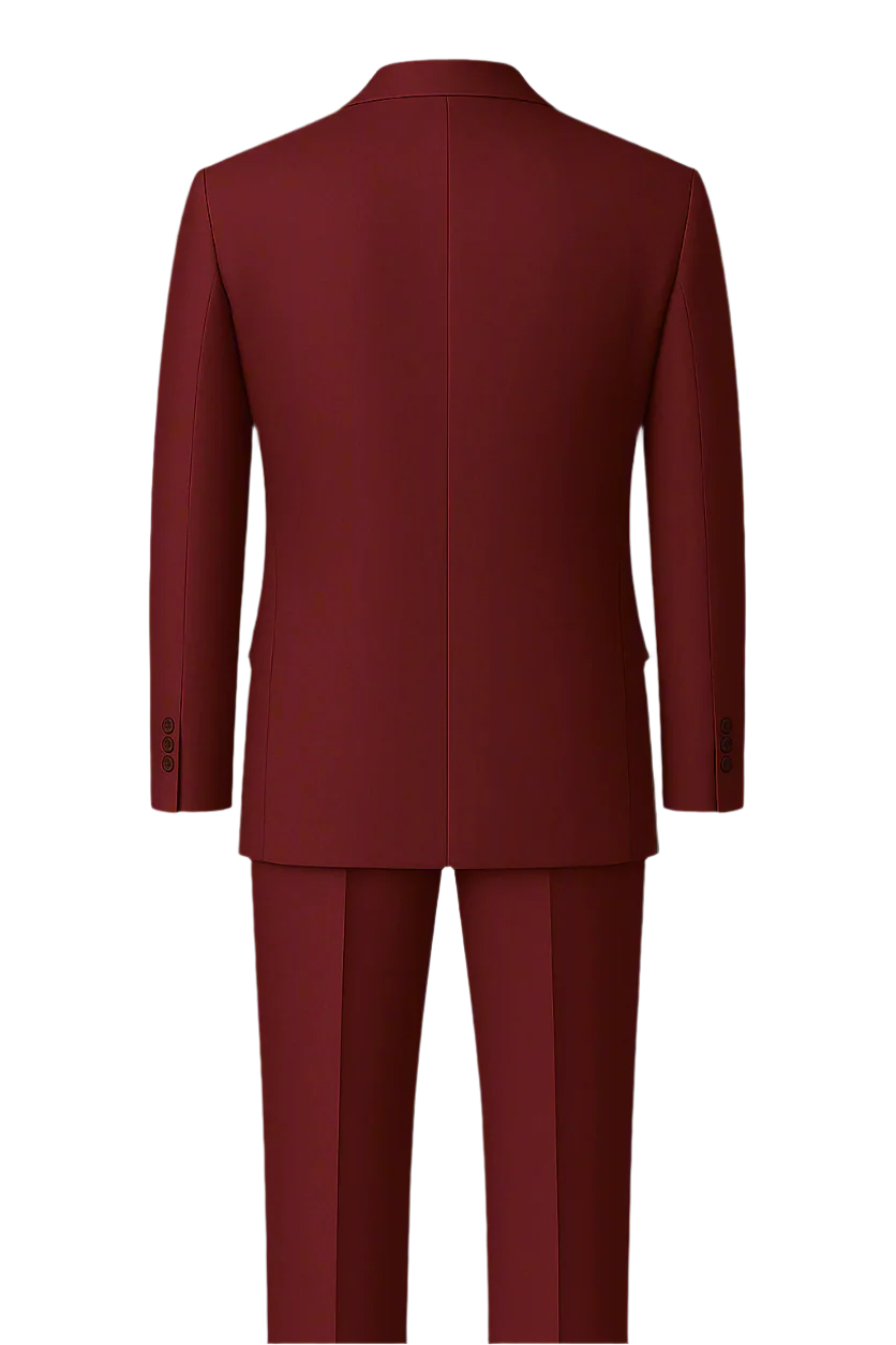 Burgundy Single-Breasted Suit in Premium Armani Fabric