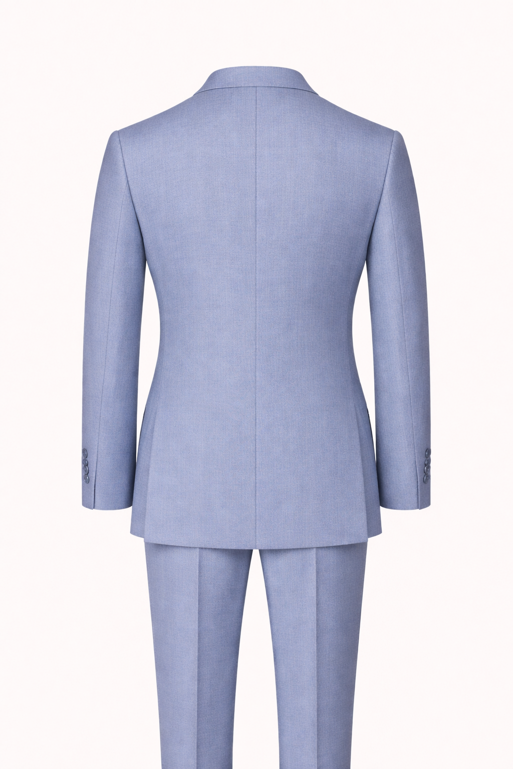 Sky Blue Single-Breasted Terry Wool Suit