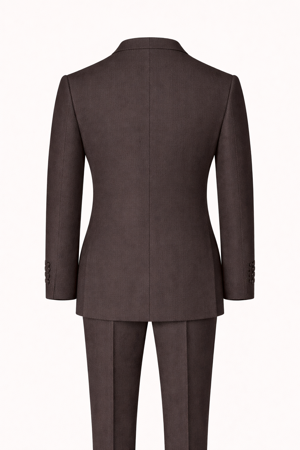 Chocolate Brown Single-Breasted Terry Wool Suit