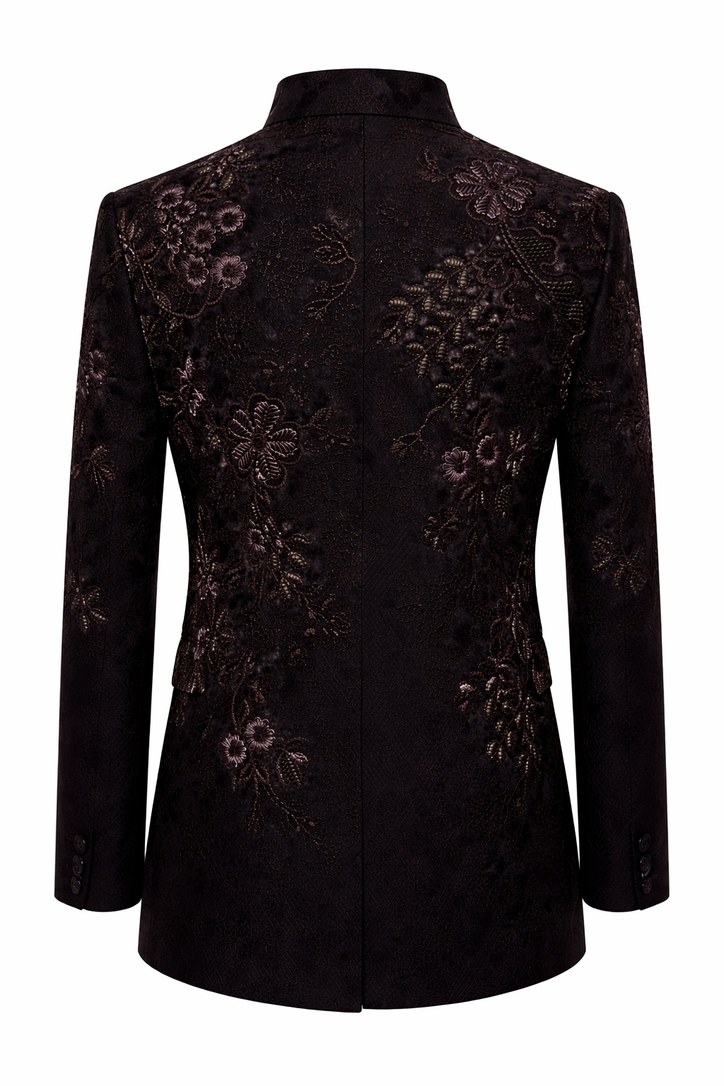 Black Velvet Hand-Embroidered Royal Bandhgala