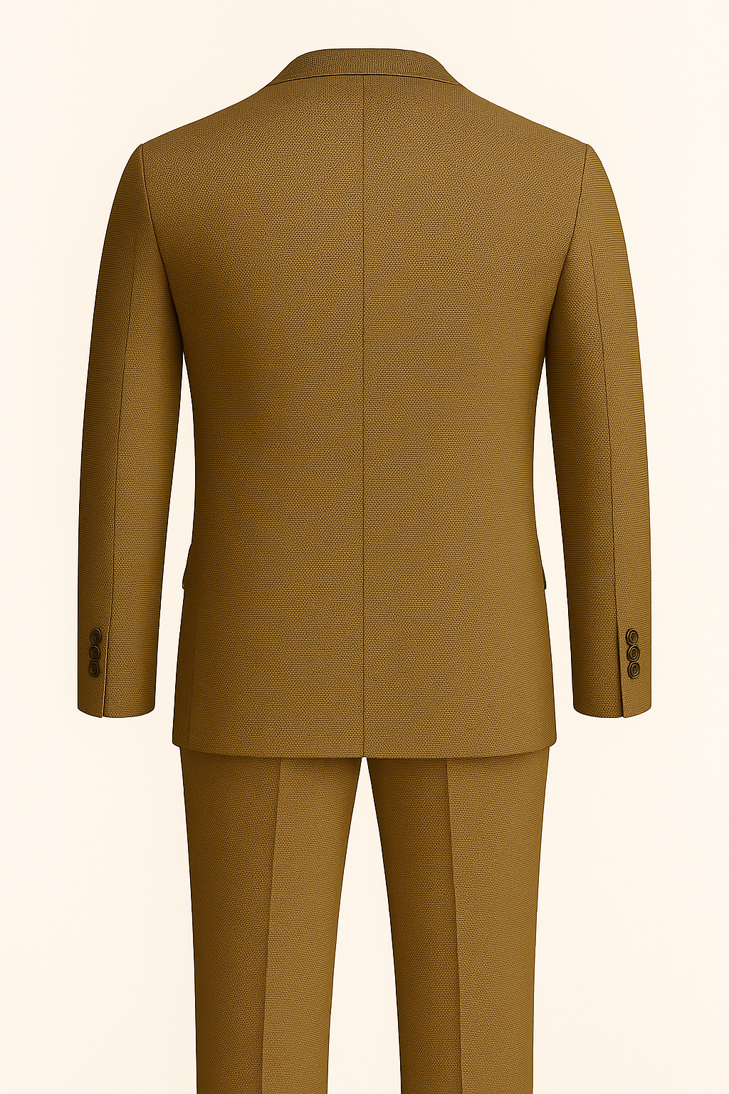 Classic Light Brown 3-Piece Terry Wool Suit with Micro Checks – Old Money Elegance