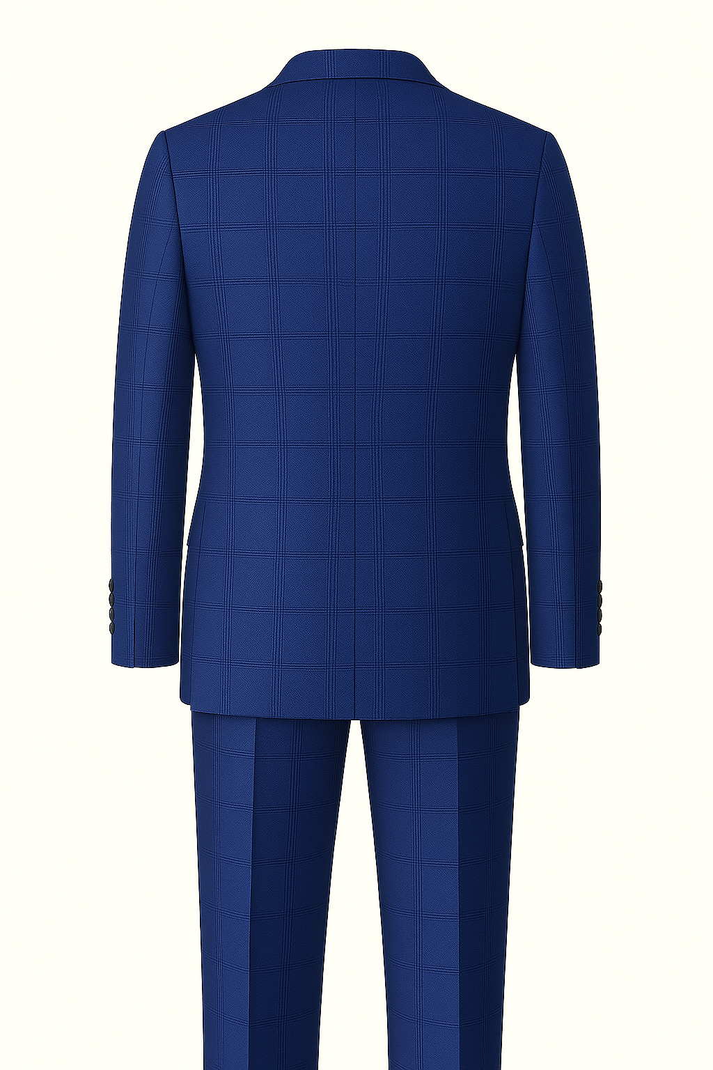 Royal Blue Glen Check Suit in South Australian Merino Wool