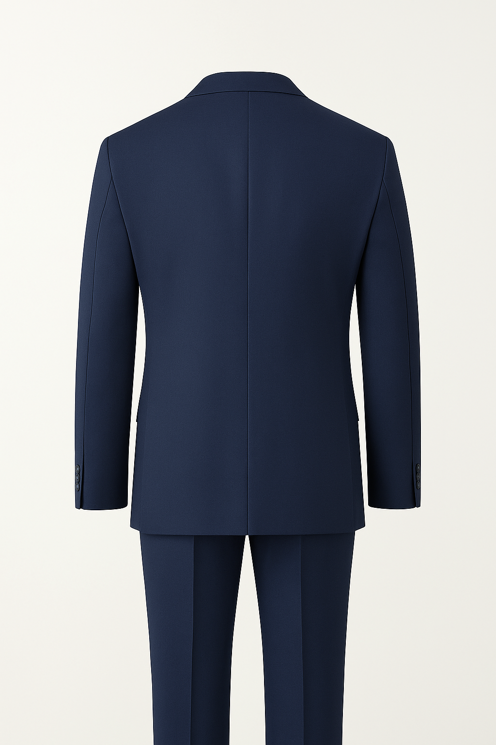 Classic Navy Blue Suit in 100% Pure Merino Wool Elegance