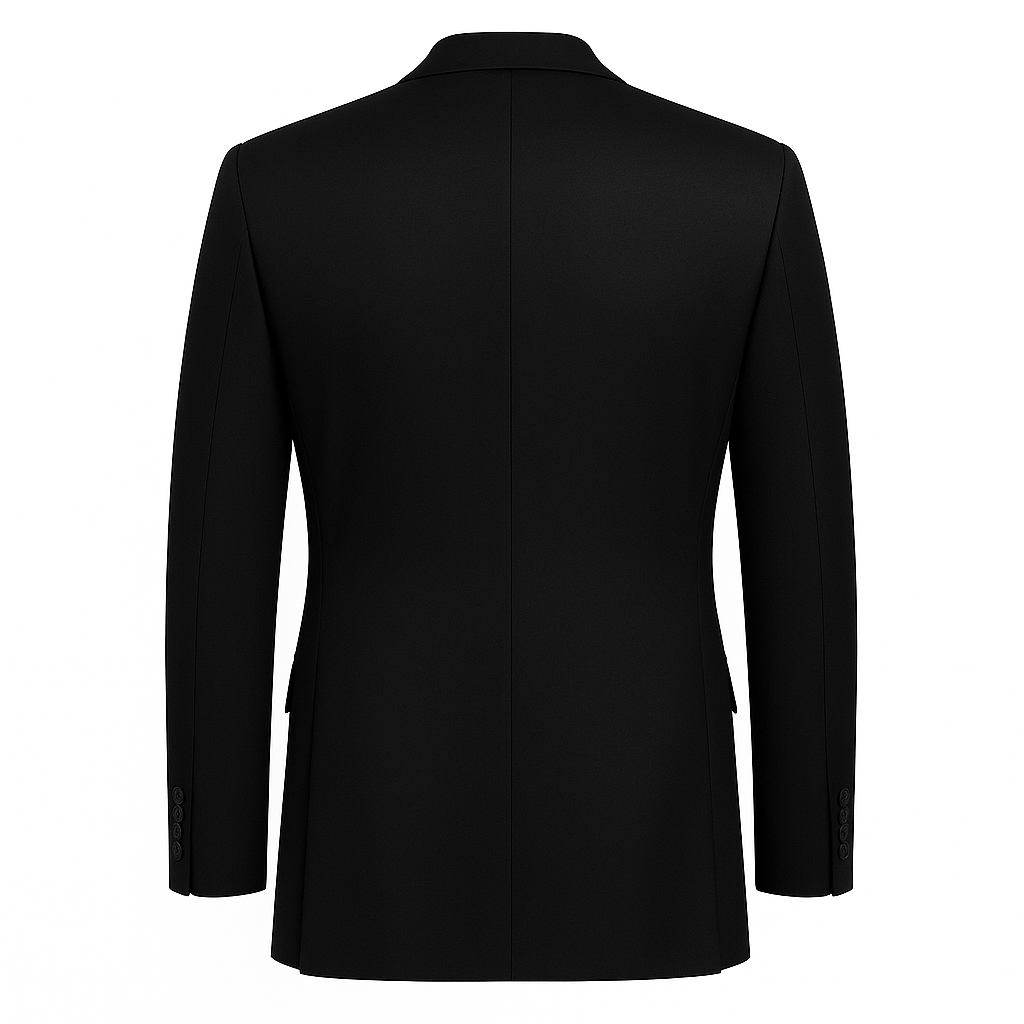 Black Classic Two-Button Suit Jacket in Premium Armani Fabric