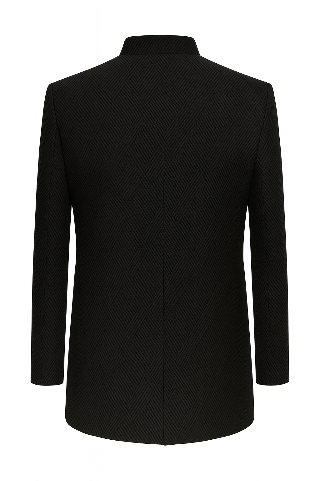 Black Jacquard Bandhgala Jacket for Men – Designer Indo-Western Occasion Wear