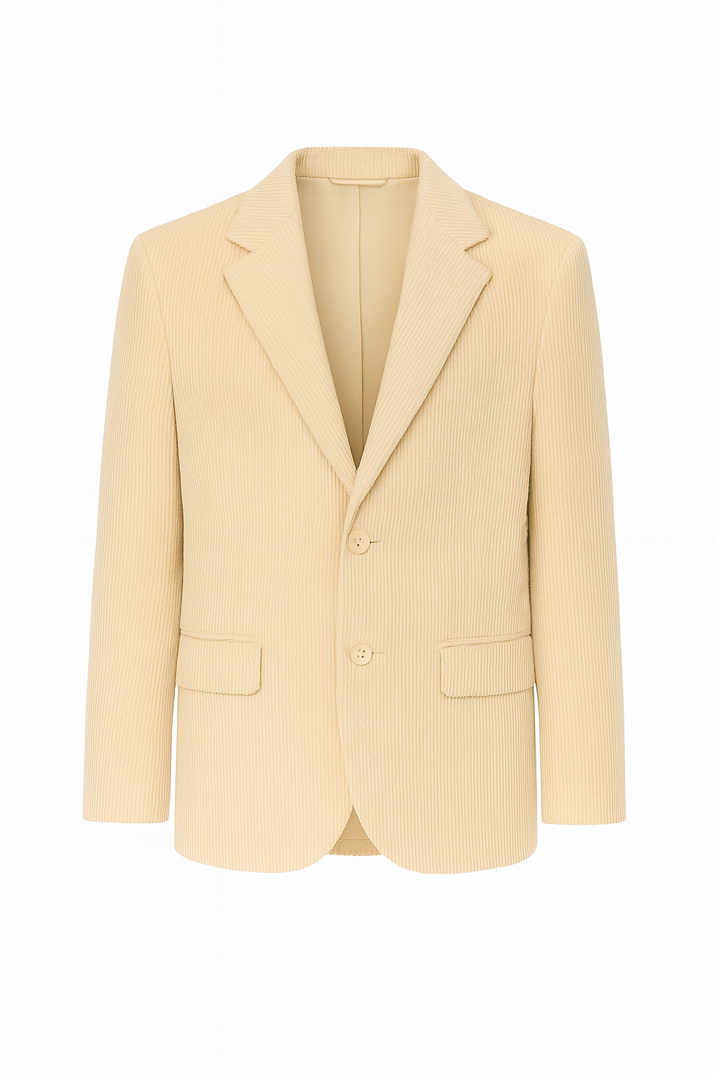 Beige Corduroy Tailored Blazer