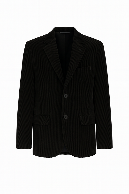 Black Corduroy Tailored Blazer