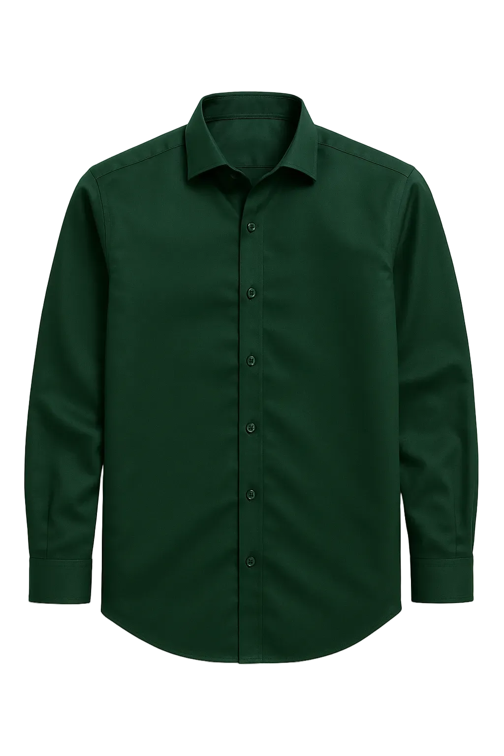 Bottle Green Satin-Finish Cotton Lycra Shirt
