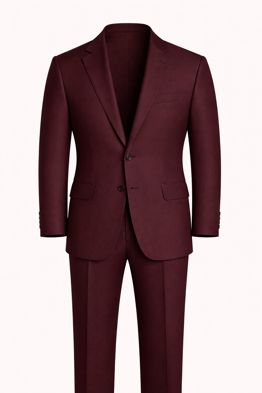 Maroon Suit in South Australian Merino Wool