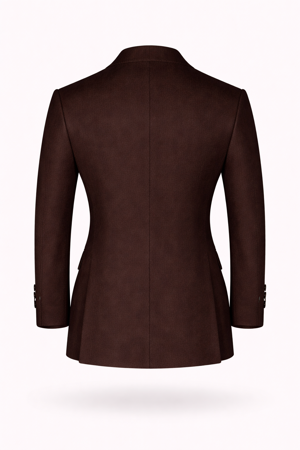 Brown Double-Breasted Terry Wool Blazer