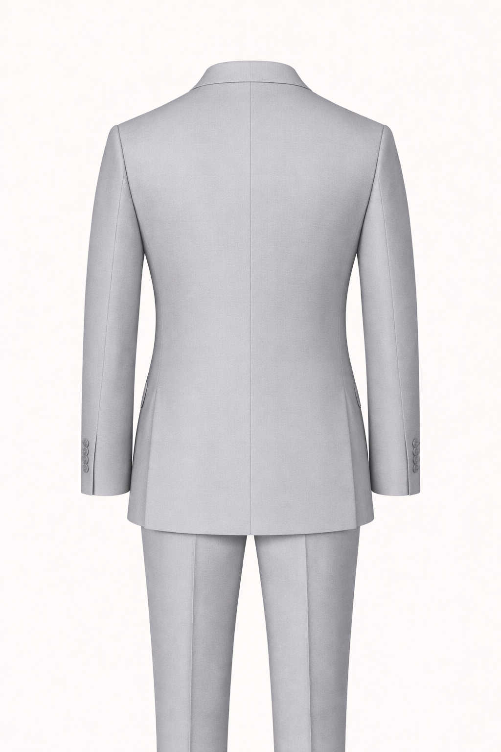 Light Grey Single-Breasted Terry Wool Suit