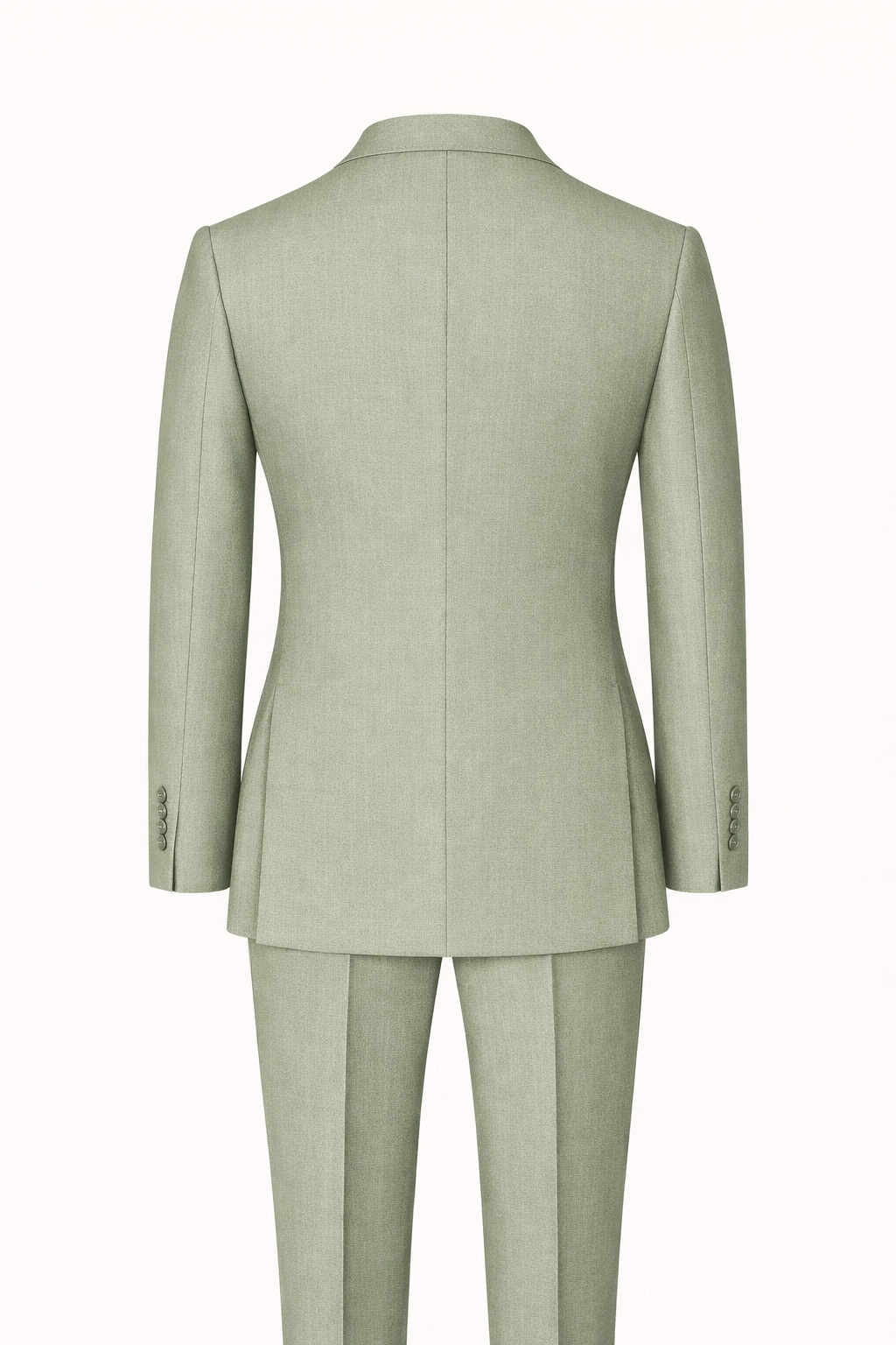Sage Green Single-Breasted Terry Wool Suit