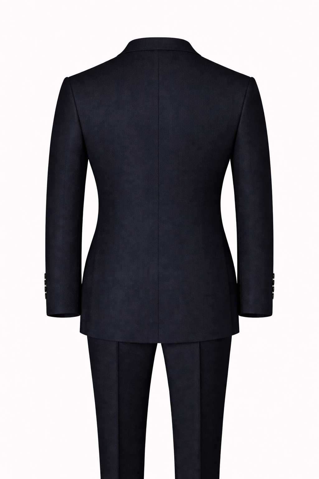 Dark Navy Double-Breasted Terry Wool Suit