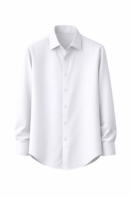 White Regular-Collar Armani Fabric Shirt