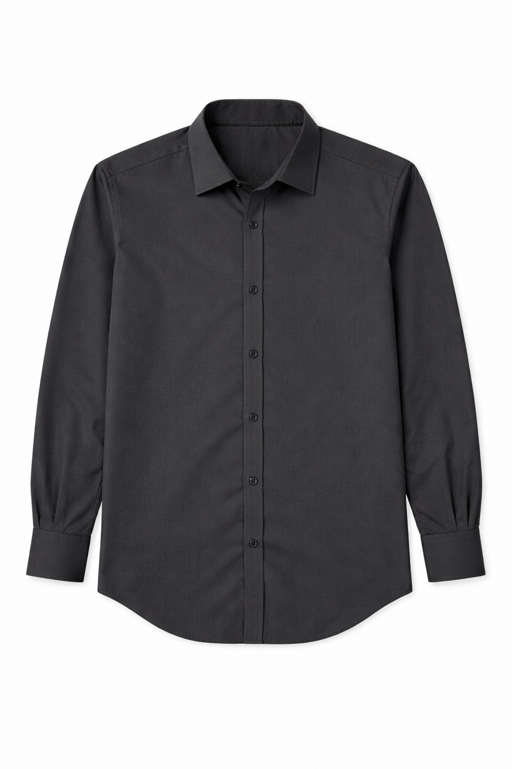 Grey Satin-Finish Cotton Lycra Shirt
