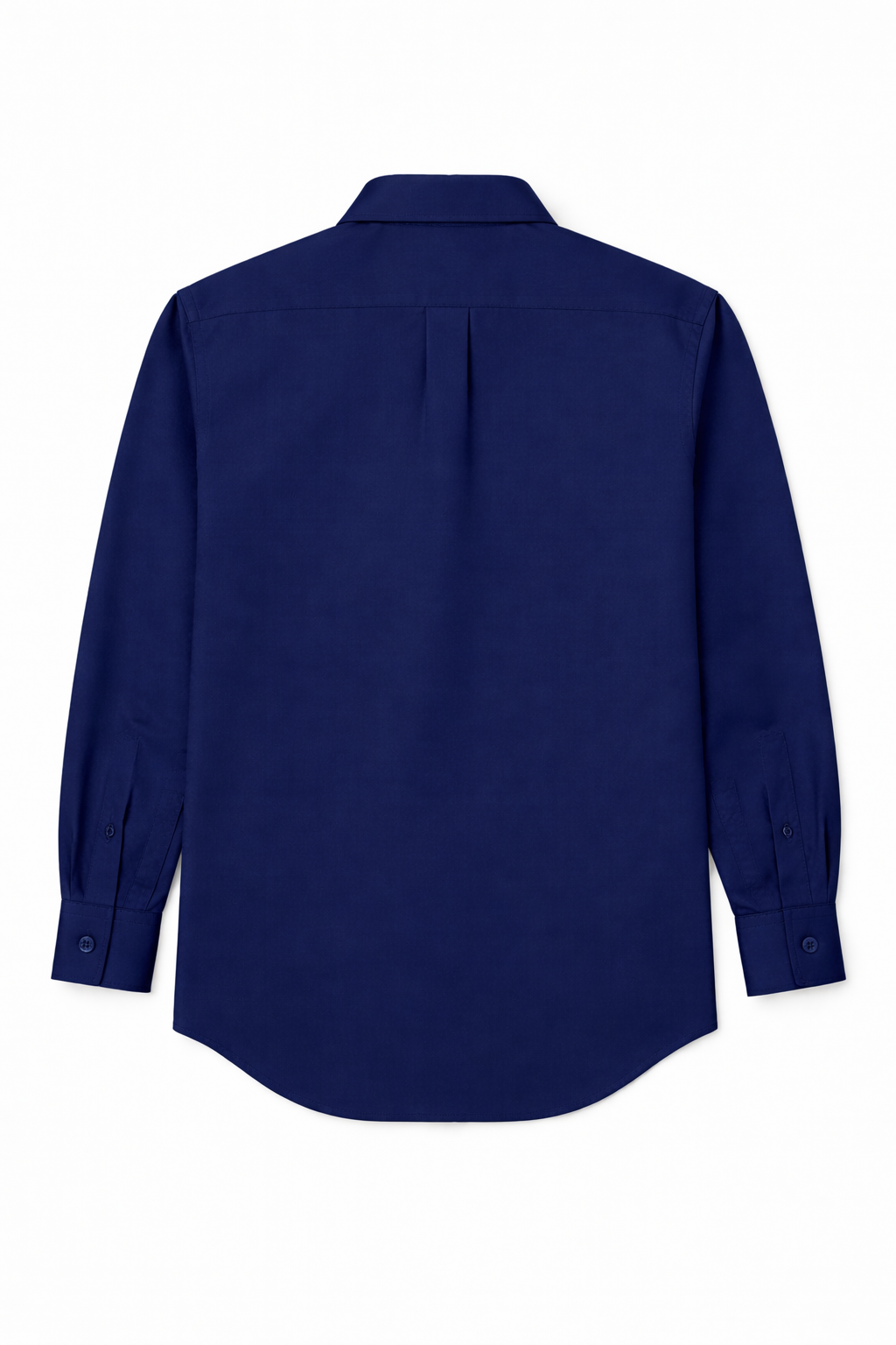 Deep Blue Satin-Finish Cotton Lycra Shirt