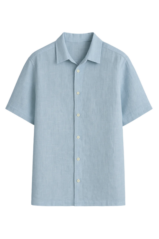 Light Blue Linen Oversized Fit Shirt – Breezy & Refined