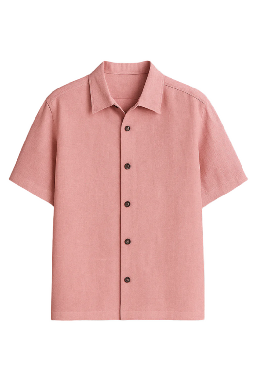 Pastel Pink Linen Oversized Fit Shirt – Soft & Statement-Making