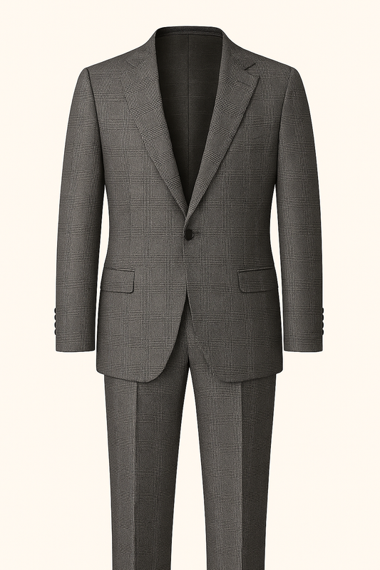 Glen Plaid Grey Suit in South Australian Merino Wool