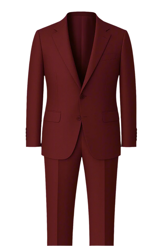 Burgundy Single-Breasted Suit in Premium Armani Fabric