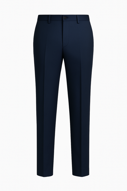 Navy Blue Formal Trousers – Lycra Stretch & Polyester Blend