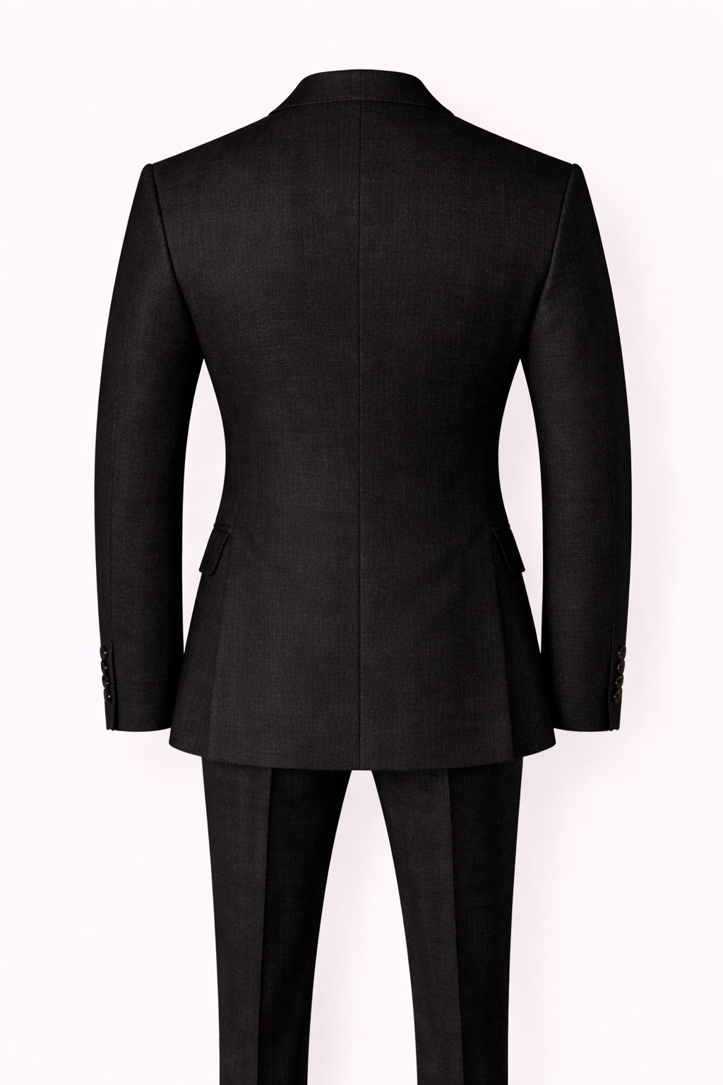 Premium European Linen Single-Breasted Suit in Black