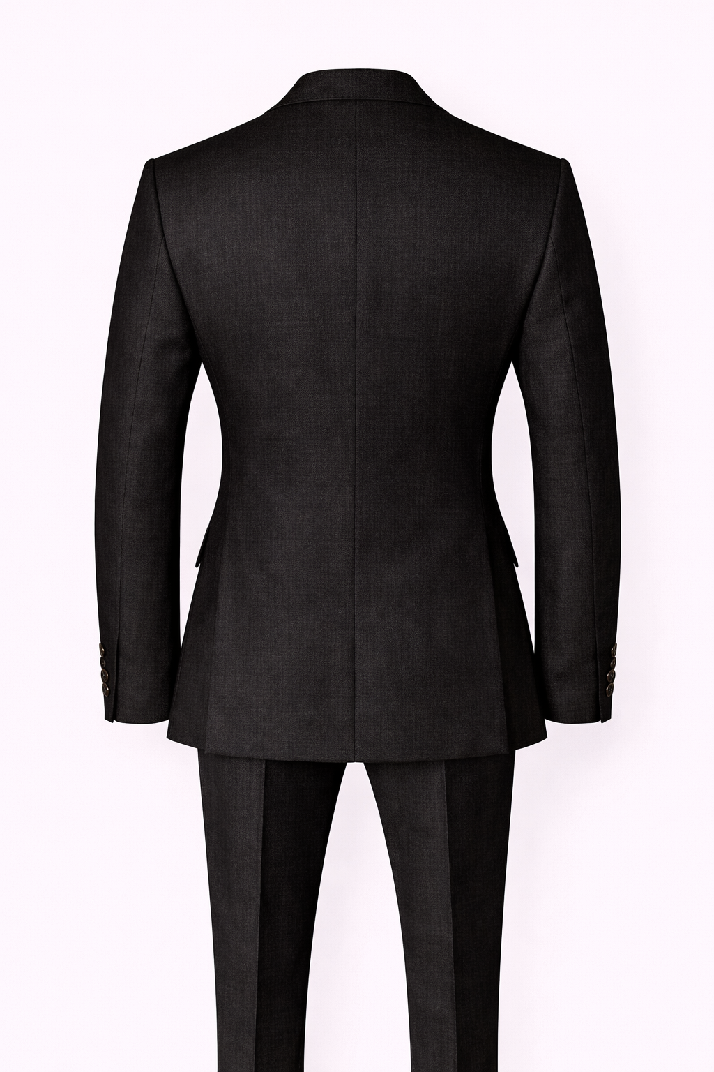 Premium European Linen Double-Breasted Suit in Black