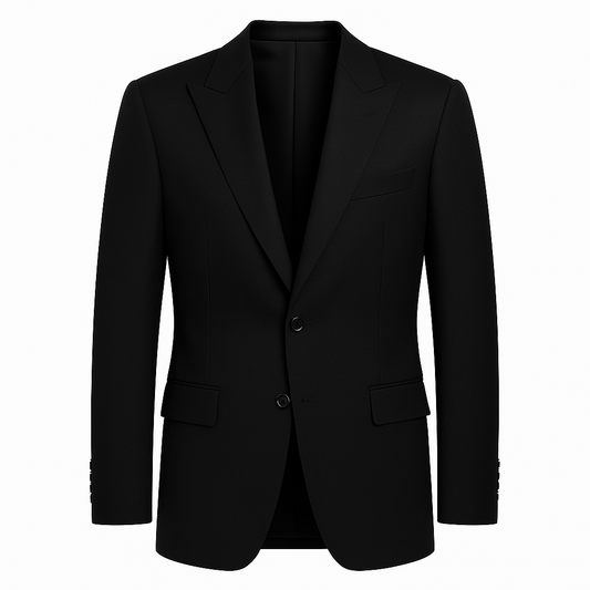 Black Classic Two-Button Suit Jacket in Premium Armani Fabric