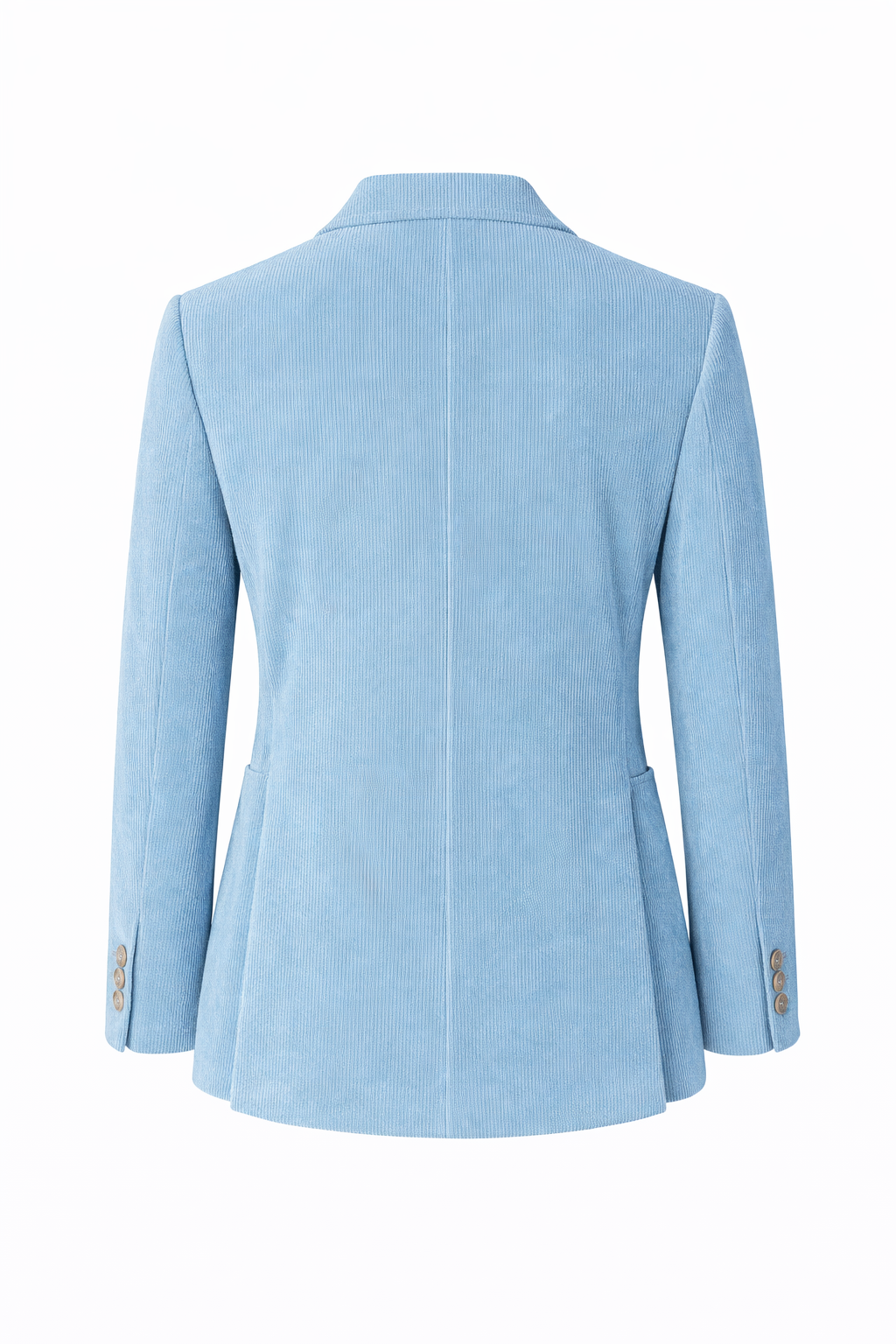 Blue Corduroy Tailored Double Breasted  Blazer