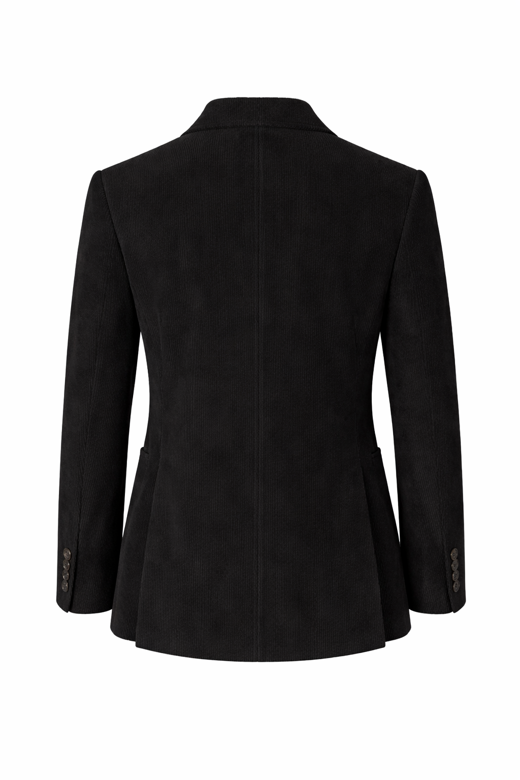 Black Corduroy Tailored Double Breasted Blazer