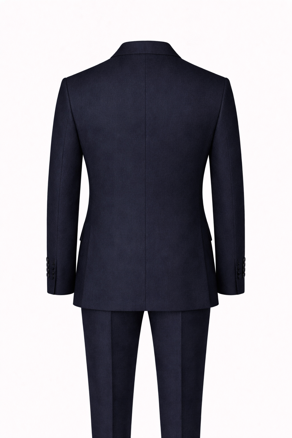 Navy Single-Breasted Terry Wool Suit