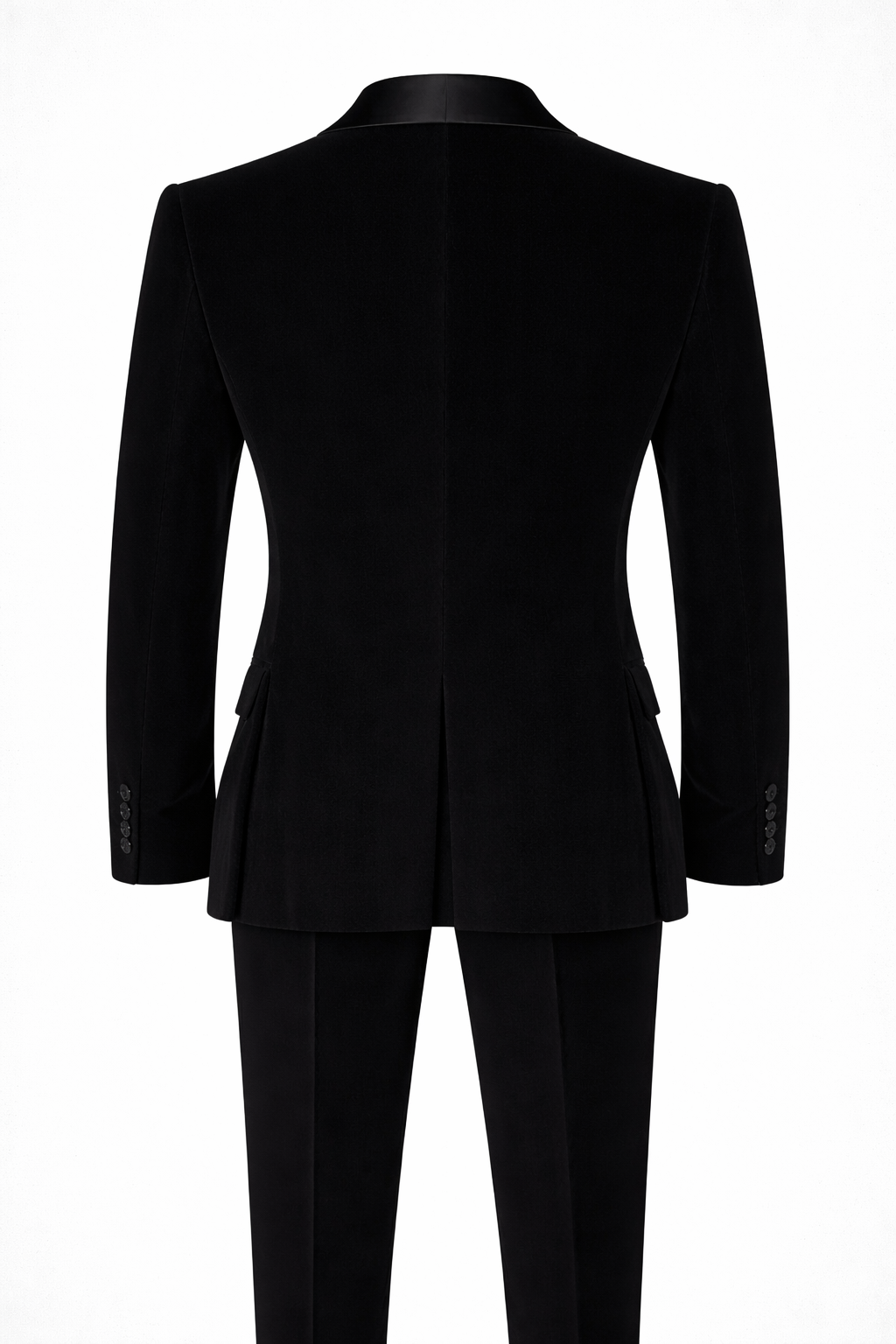 Black Onyx Embroidered Tuxedo Suit in Imported Armani Fabric