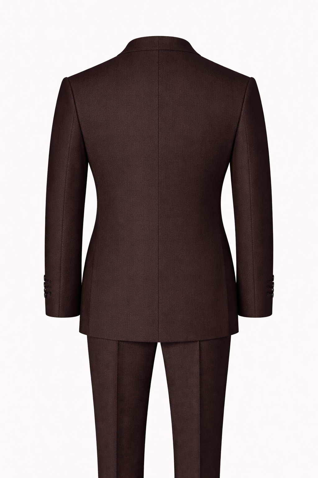 Chocolate Brown Double-Breasted Terry Wool Suit