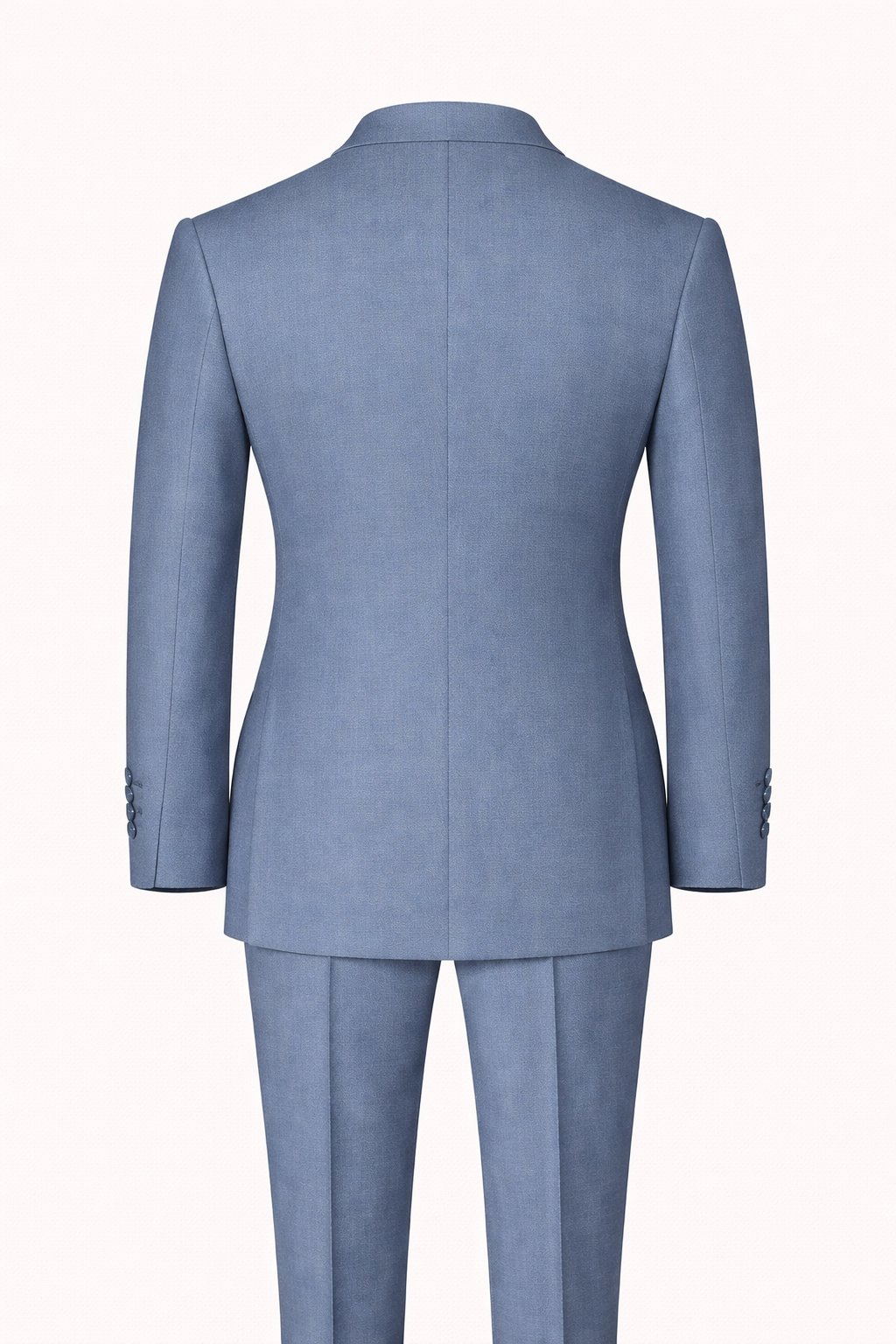 Steel Blue Double-Breasted Terry Wool Suit
