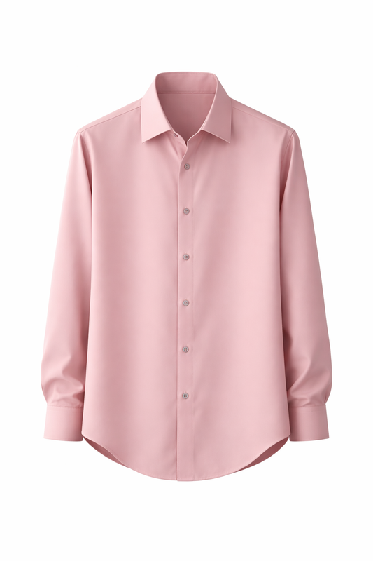 Pink Regular-Collar Armani Fabric Shirt