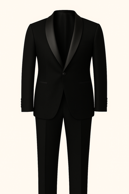 Jet Black Armani Tuxedo with Satin Shawl Lapel