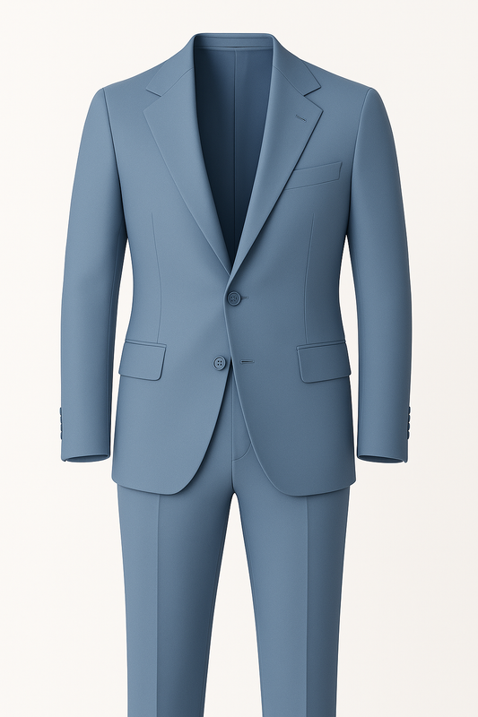 Armani Ice Blue Stretch Suit – Notch Lapel Edition