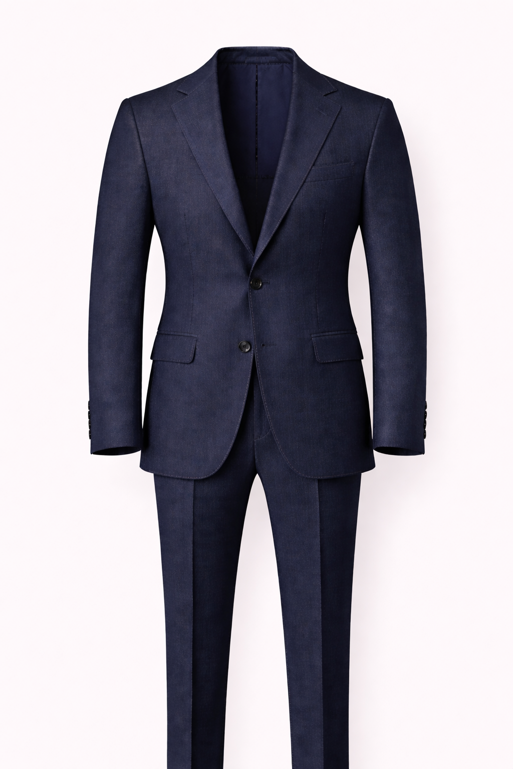 Premium European Linen Single-Breasted Suit in Navy