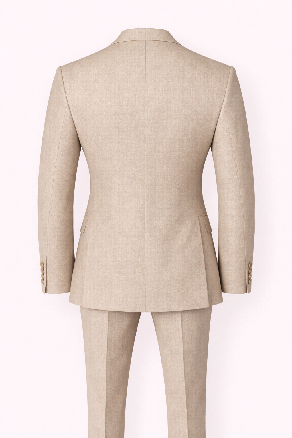 Premium European Linen Single-Breasted Suit in Light Beige