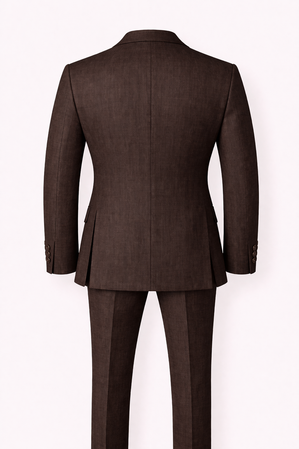 Premium European Linen Double-Breasted Suit in Brown
